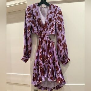 Elegant Purple Floral Dress with cutouts